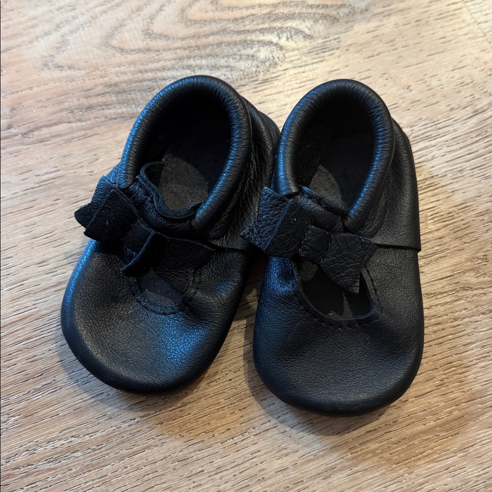 Freshly Picked Black Kids Moccasins